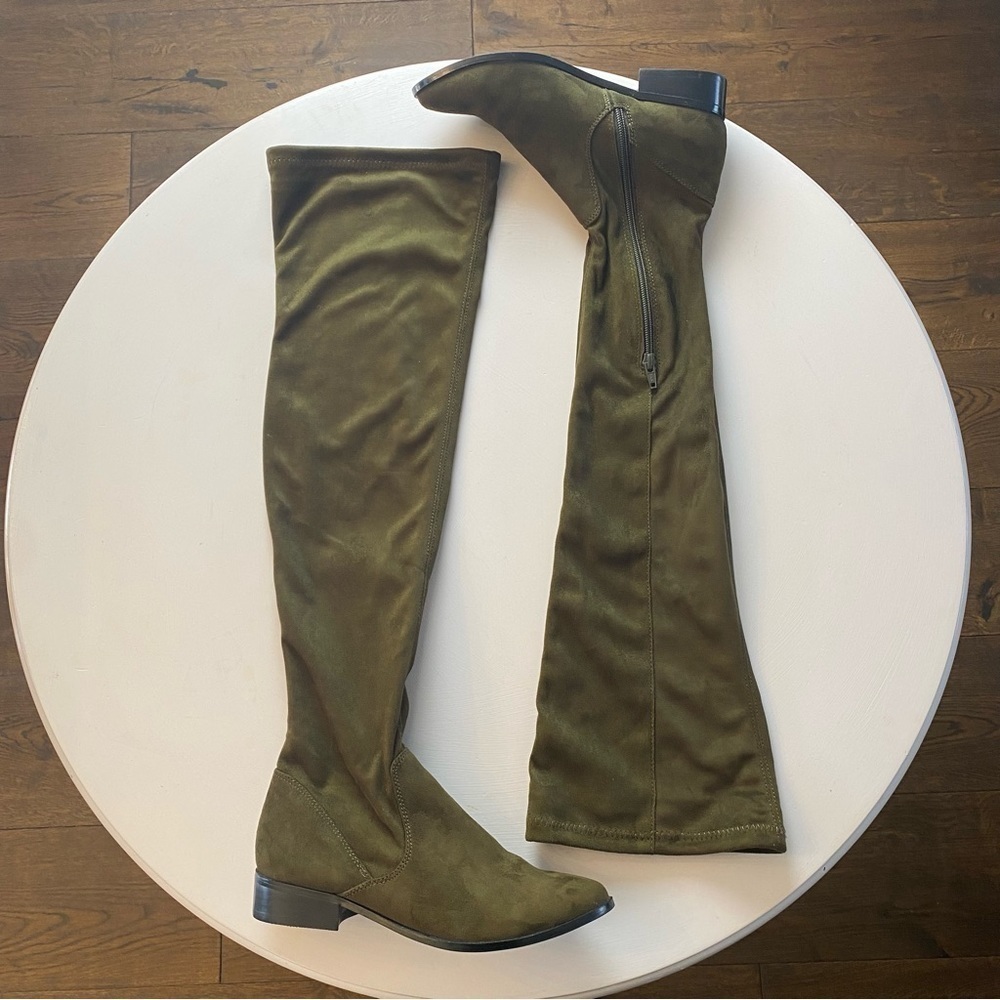 Aldo Olive Green Elinna Over-The-Knee Flat Boots